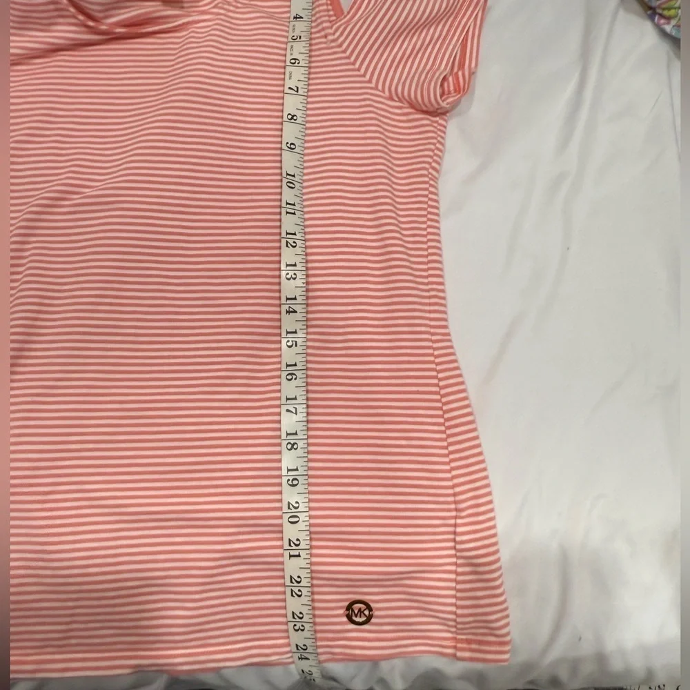 Michael Kors Striped Cold Shoulder Tee size M